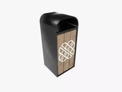 trash bin Low-poly 3D model
