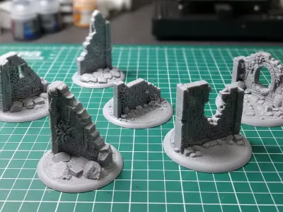 Ancient Ivy Ruins Set - Fantasy Terrain for RPGs Pre-supported 3D print model