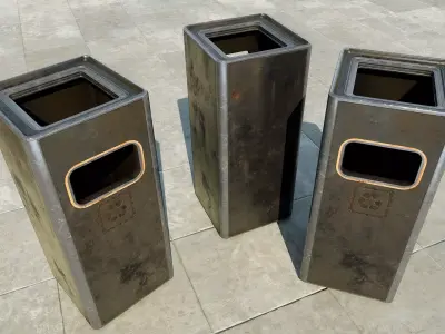 trash can - PBR Low-poly 3D model