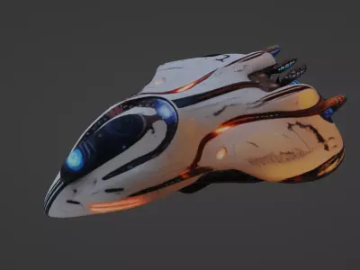 Alien-Inspired Futuristic Spaceship   3D model