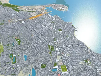 Veracruz Mexico 20km AI Low-poly 3D model