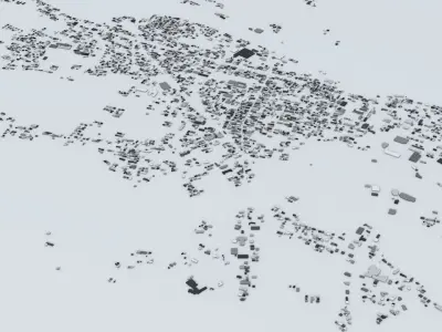 Fukushima Area Coast Streets and Buildings 3D model