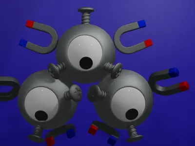 Magnemite linea evolutiva 3D model