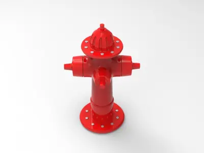 Hydrant fire Low-poly 3D model