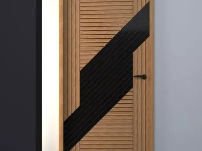 Door Wood Low-poly 3D model