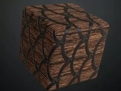 Wooden Metal Iron Guard PBR Seamless Texture