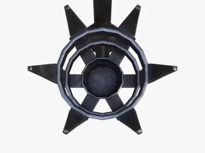 Medieval Torch Low-poly 3D model