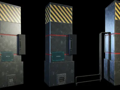 Sci-fi Station PBR Low-poly 3D model