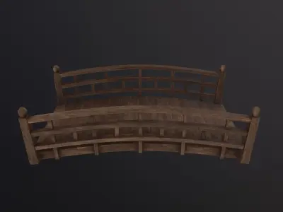 Wooden bridge 3D Model Low-poly 3D model