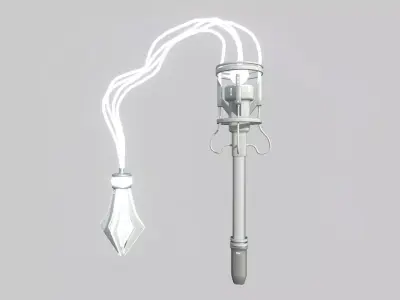 SciFi Flail A06 Full White - Sci Fi Weapon Design Low-poly 3D model