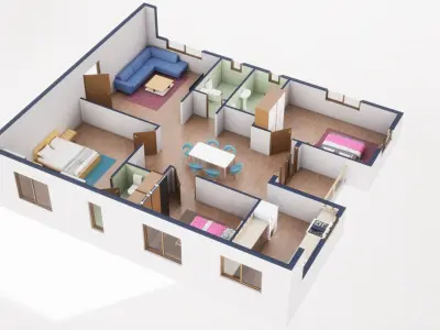 3D Floor Plan Model 49 3D model