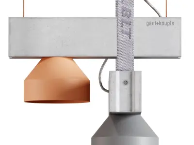 pluskouple block ceiling lamp 3D model