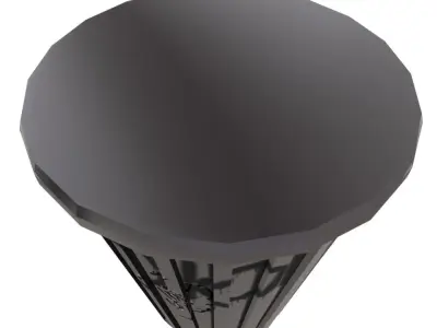 Trashcan trash can with graffiti 3D model