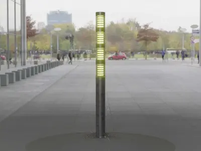 Galvanized Light-Column -15- Street-Light 9 Low-poly 3D model