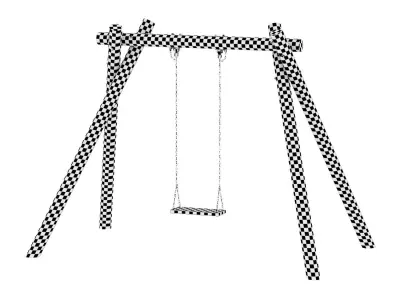 Swing with 1 seat 3D model