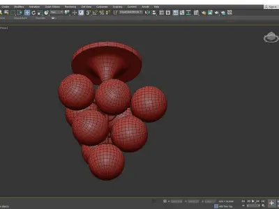 Mid Century Tulipan Chandelier Low-poly 3D model