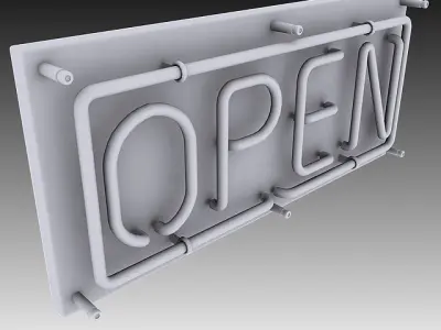 Neon Open Sign 3D model
