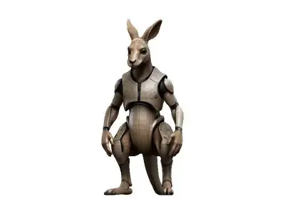 Kangaroo Cyborg Low-poly 3D model