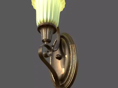 PBR Antique Wall Light Low-poly 3D model