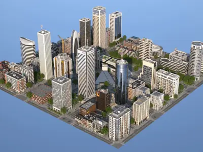 White City XL Low-poly 3D model