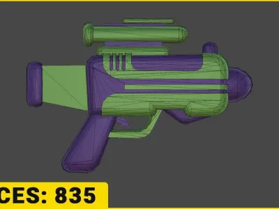 Toon SciFi Guns Bundle - 47 Low Poly Guns Low-poly 3D model