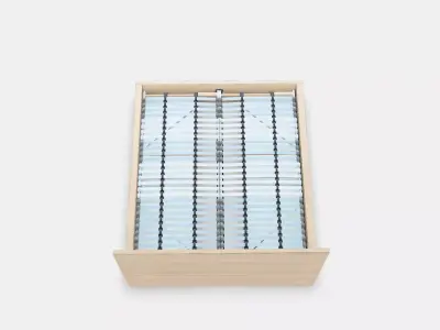 MALM Bed frame high w 4 storage boxes 11 Low-poly 3D model