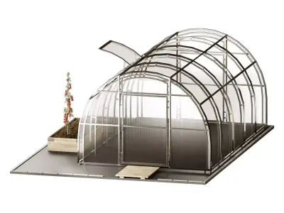 Set Of Arched Greenhouses 6m 5m 4m 3D model