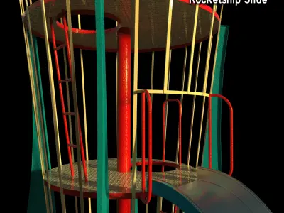 1960s Jamison Rocketship Slide  3D model