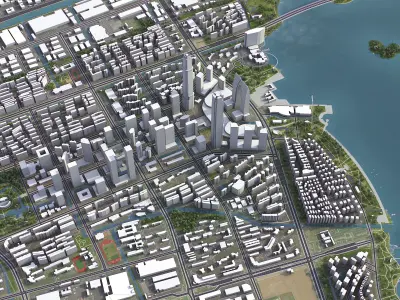 Suzhou - 3D City Model Low-poly 3D model