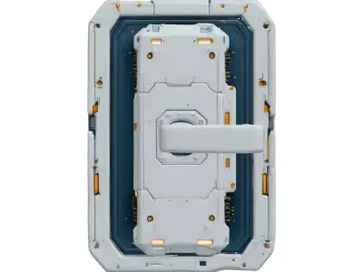 SciFi Futuristic Door Handle Low-poly 3D model