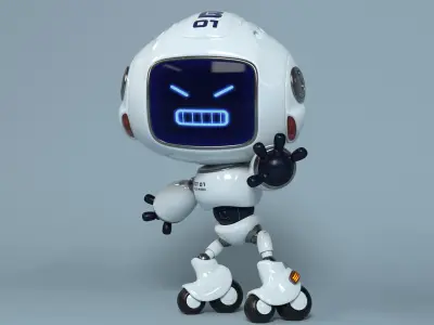 Norman the robot character Low-poly 3D model