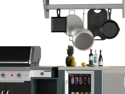 Equipment 5 Grill Tools Low-poly 3D model