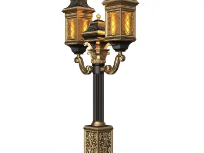 Classic Street Light 0102 Low-poly 3D model