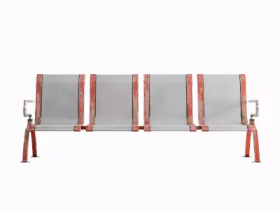 Public Bench Set Low-poly 3D model