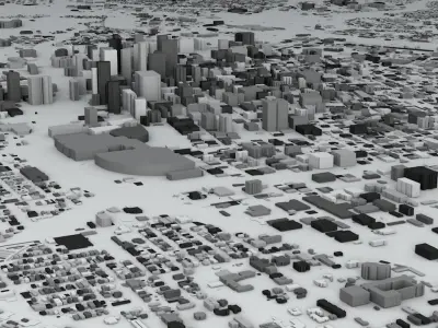 Los Angeles Downtown Streets and Buildings 3D model