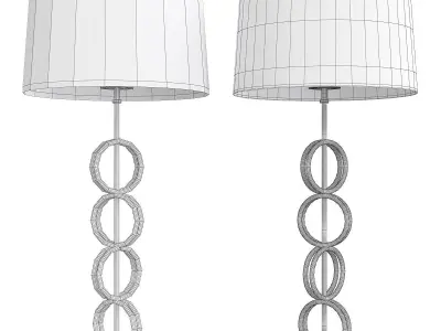 Decorative Polished Nickel Table Lamp With Black Fabric Shade Low-poly 3D model
