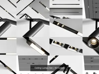 Ceiling Lamps Set 3D Model Pack