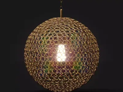 Gold Sphere Pendant Low-poly 3D model