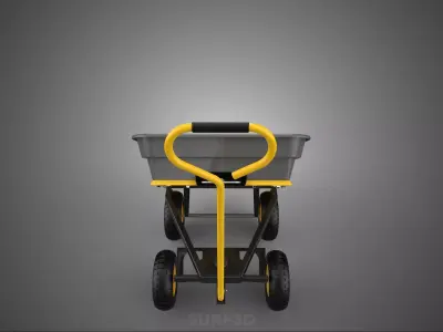 TILTED PLASTIC PP BED DECK TUB GARDEN CART TROLLEY WAGON TRAILER 3D model