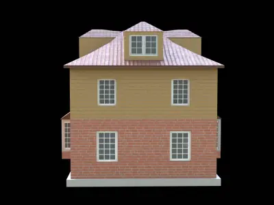 Suburban Building 5 Low-poly 3D model