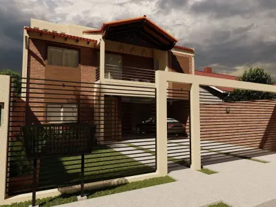 Roustic House 3D and 2D Model 3D print model