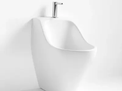 Sleek White Urinal model pack Low-poly 3D model