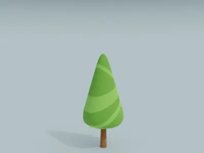 3D Asset - Low-poly stylized trees set Low-poly 3D model