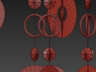 ESMERALDA gold pendant light 3D model