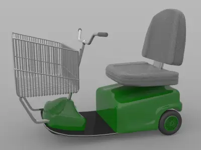 Electric Shopping Cart 3D model