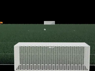 Realistic 3D Football Stadium Model with Ball and Flags for Sale 3D model