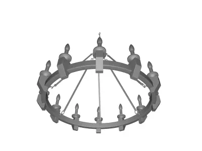 Geraghty Light Candle Style Wagon Wheel Chandelier  3D model