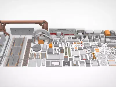 Sci-Fi architecture Elements collection 30 3D model