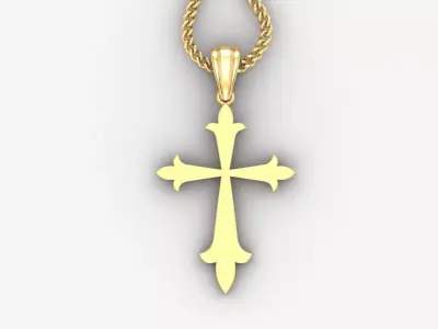 Light Gold 18K Cross Pendant 1CP002 3D print model