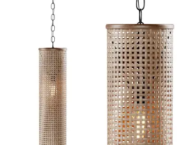 Hanging rattan lamp H700  3D model